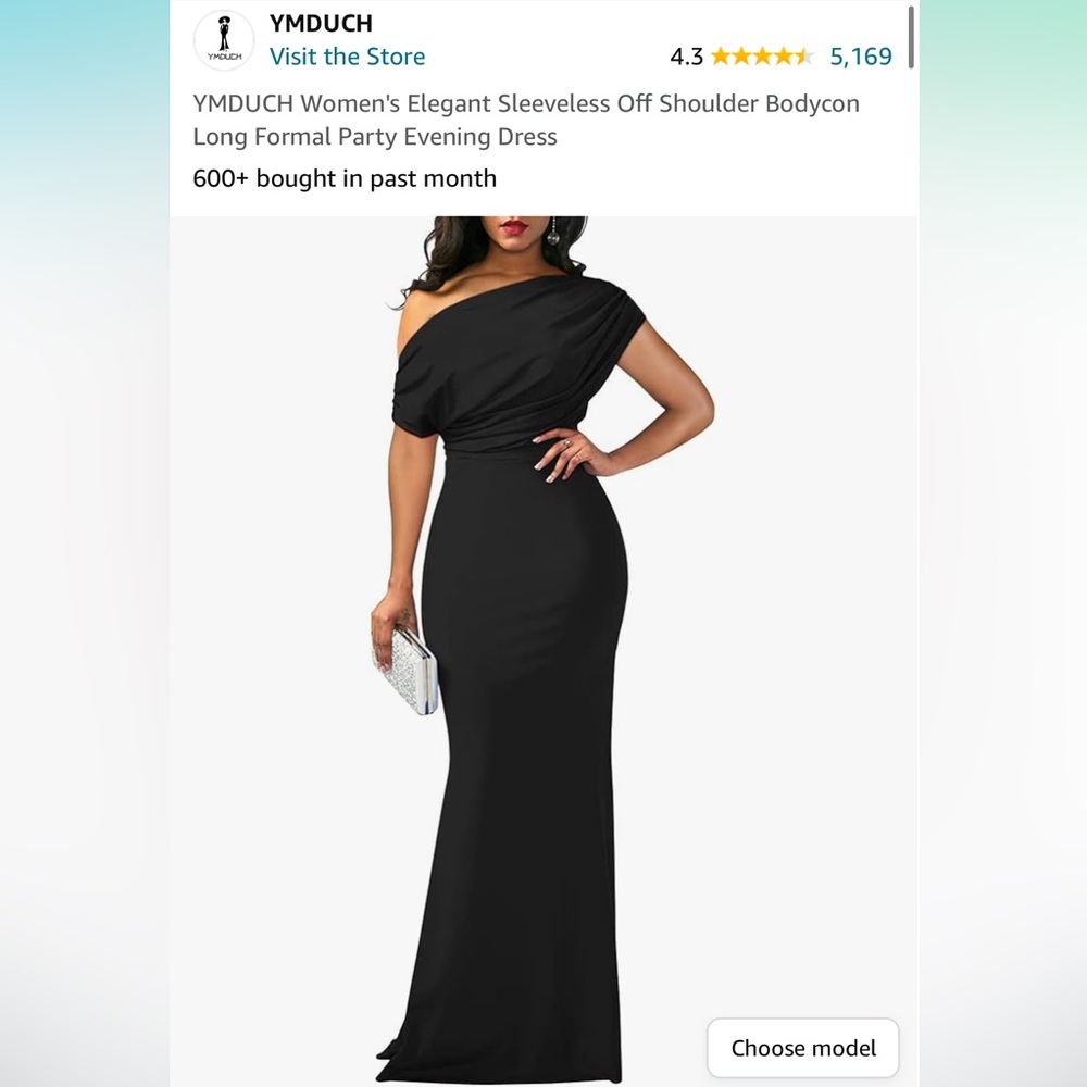 YMDUCH Elegant Sleeveless Off Shoulder Bodycon
Long Formal Party Evening Dress